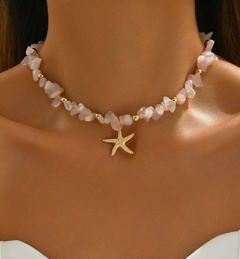 Rose Quartz Starfish Necklace